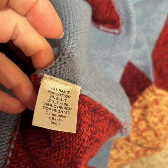 Christopher & Banks moose sweater trees, fall hand embroidered small S - Picture 4 of 5